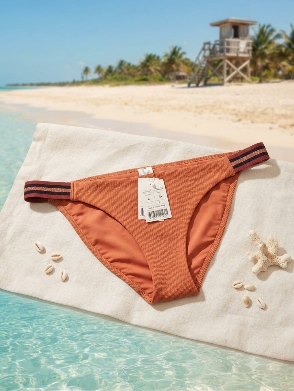 Womens Rust Orange Bikini Bottom